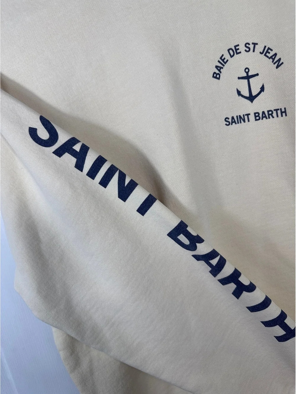 John Galt Cream Baie De St Jean Saint Barth Sweatshirt